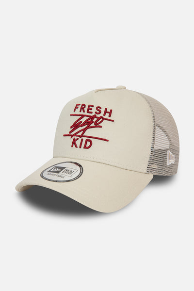 New Era mesh trucker ecru and red