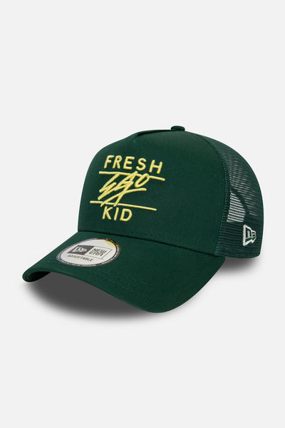 Fresh Ego Kid New Era mesh trucker green and yellow