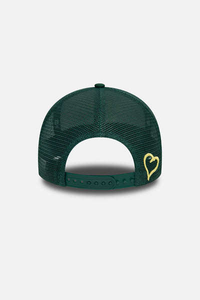 New Era mesh trucker green and yellow