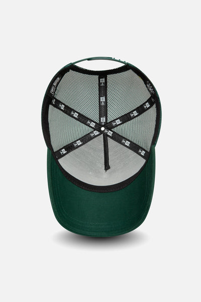 New Era mesh trucker green and yellow