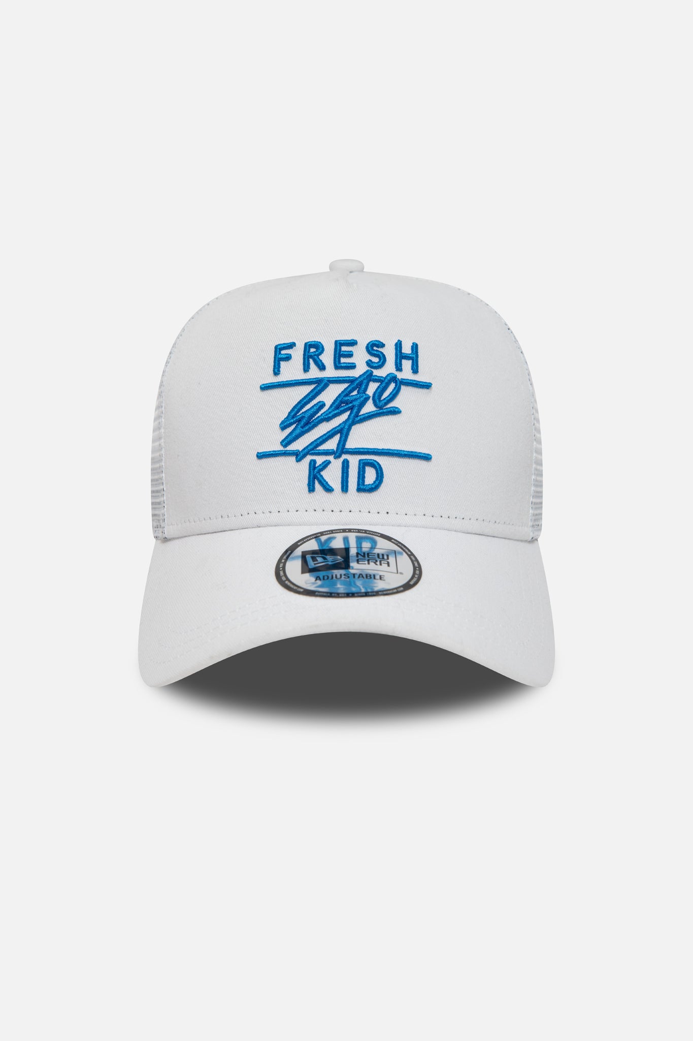 New Era mesh trucker white and blue