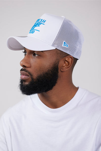 New Era mesh trucker white and blue