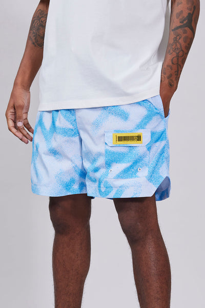 fresh ego kid bel-air spray paint swim shorts 