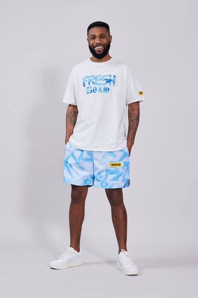 fresh ego kid bel-air spray paint swim-shorts 