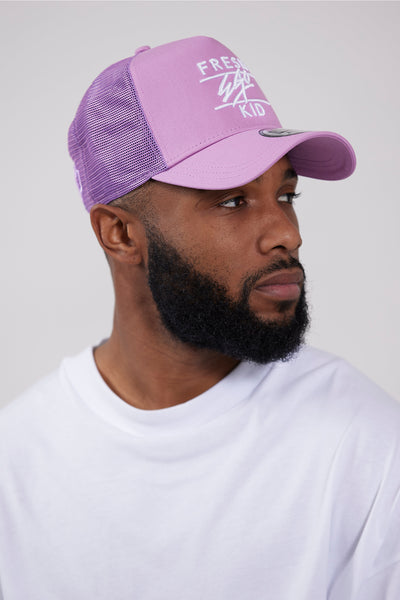 New Era mesh trucker purple