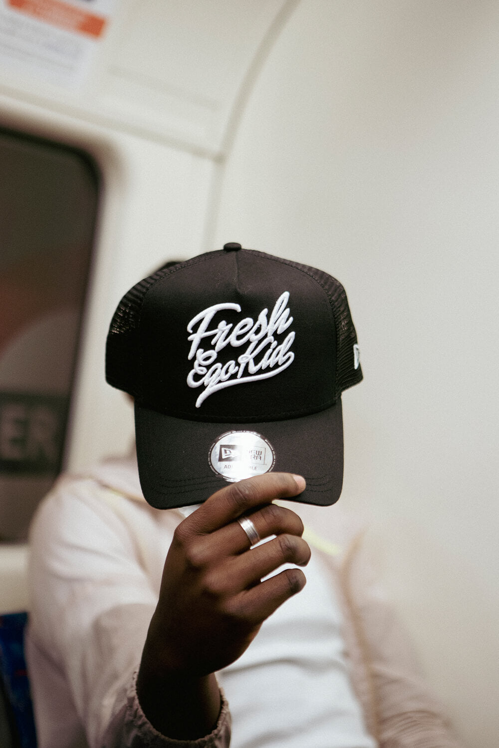 New Era Retro Script Mesh Trucker