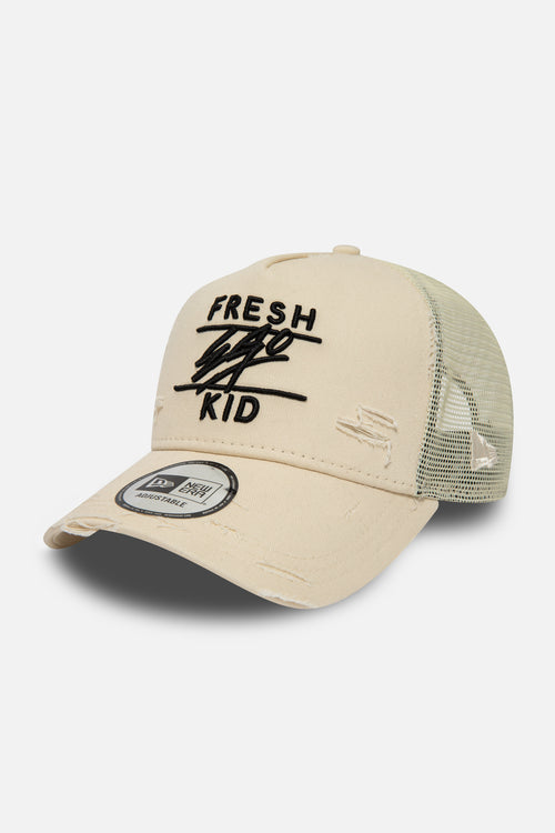 New Era distressed mesh trucker