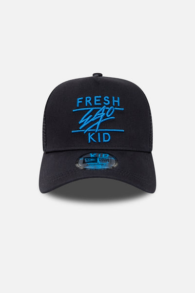 Fresh Ego Kid New Era mesh trucker in blue