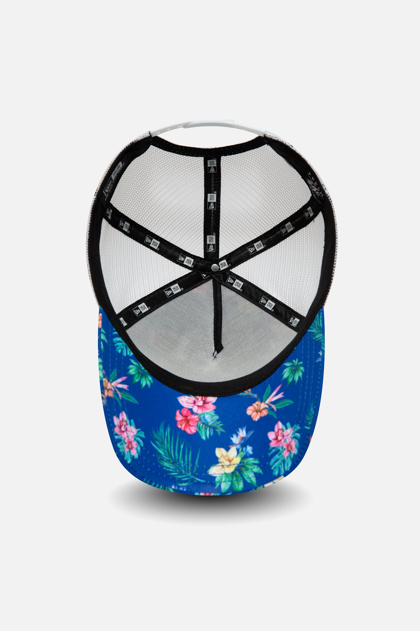 Fresh Ego Kid New Era flower print trucker in blue