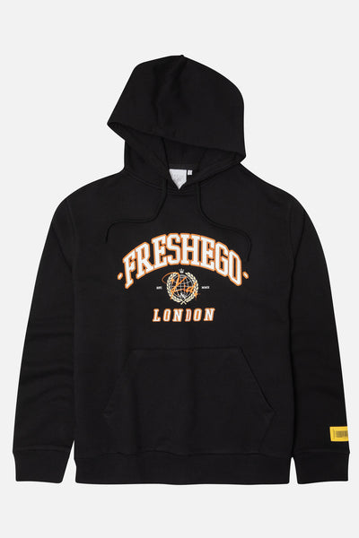 fresh ego kid GLOBAL VARSITY PRINT HOODIE