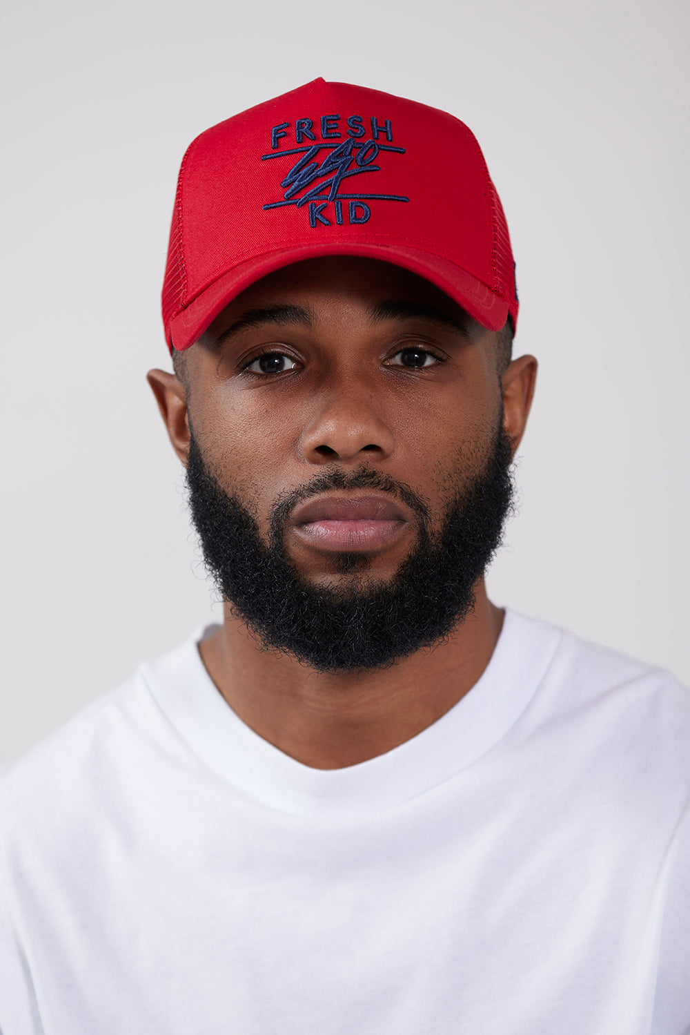 Fresh Ego Kid New Era mesh trucker in red