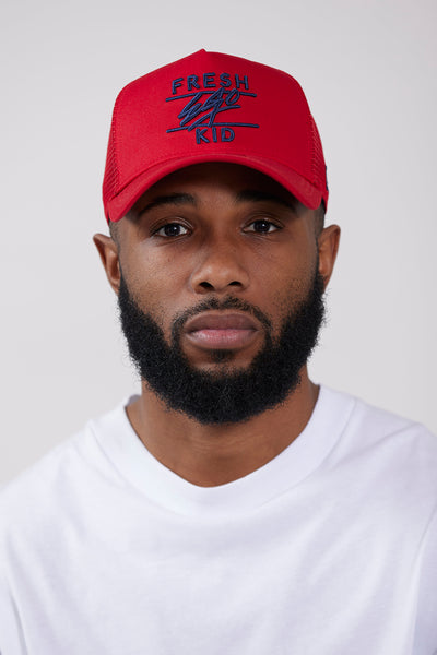 Fresh Ego Kid New Era mesh trucker in red