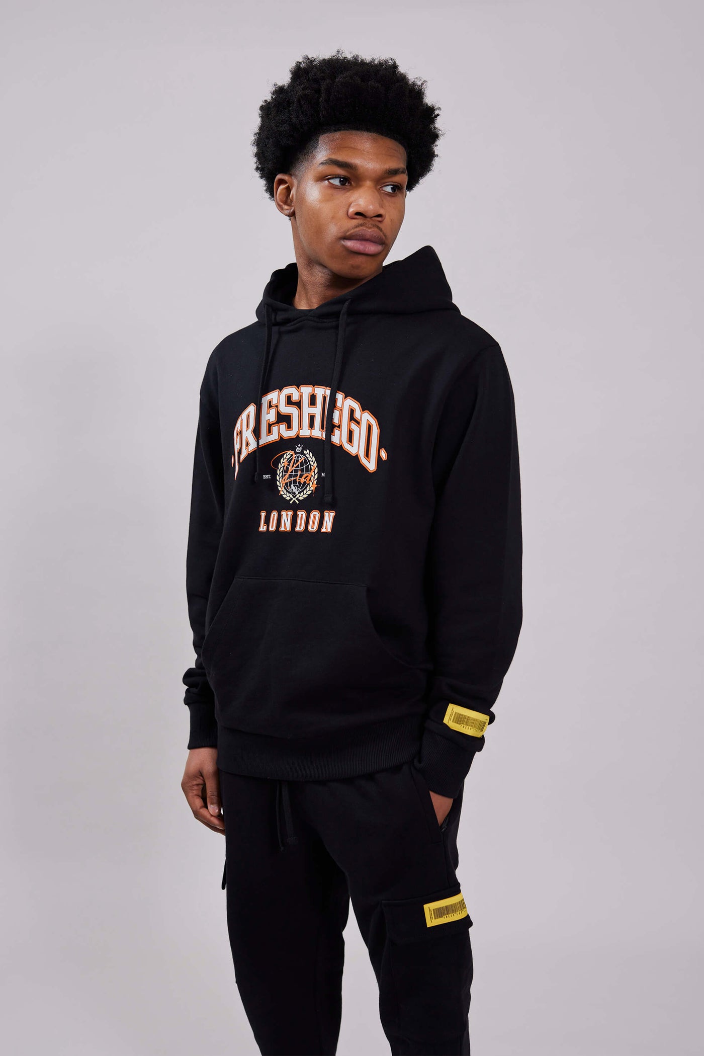 fresh ego kid GLOBAL VARSITY PRINT HOODIE